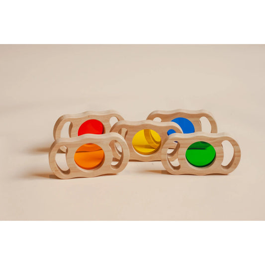 See through wooden coloured blocks