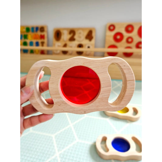 See through wooden coloured blocks