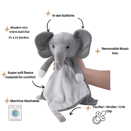 Ellie The Elephant ~ Music and White Noise Comforter