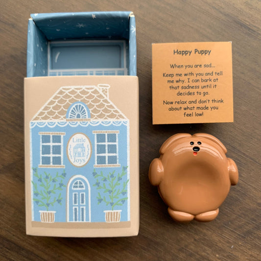 Happy Puppy Metal Worry Stone