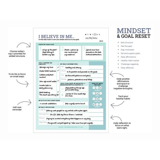 Mindset Reset - I Believe In ME Notepad
