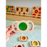 See through wooden coloured blocks