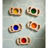 See through wooden coloured blocks