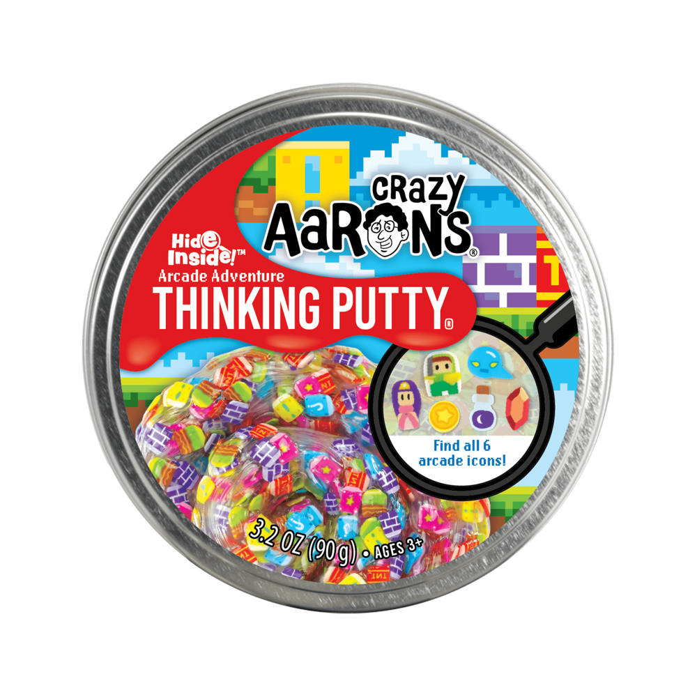 Crazy Aarons Thinking Putty ~ Arcade Adventure 4" Tin | Hide Inside