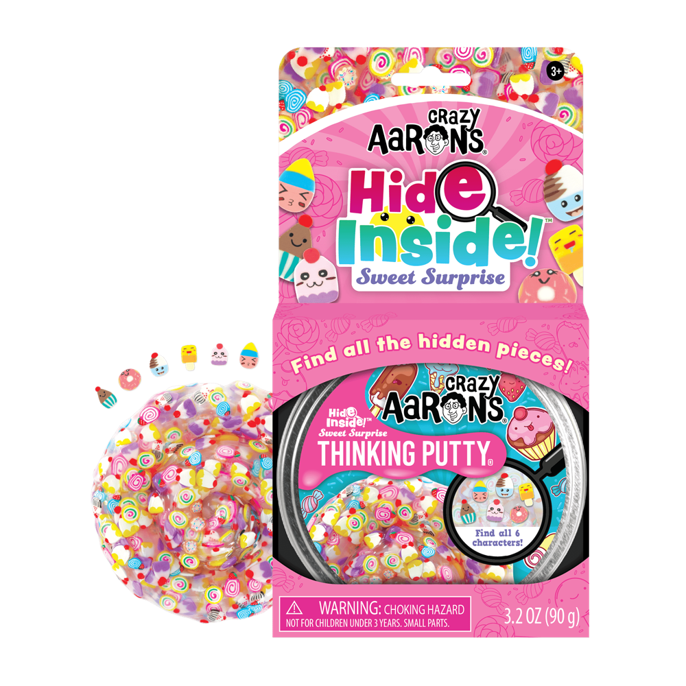 Crazy Aarons Thinking Putty ~ Sweet Surprise4" Tin  | Hide Inside