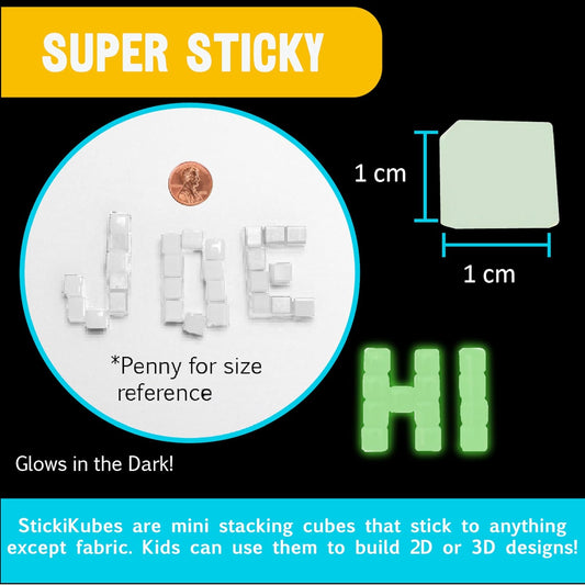 STICKIKUBES - GLOW IN THE DARK TUB - 125PC