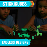 STICKIKUBES - GLOW IN THE DARK TUB - 125PC