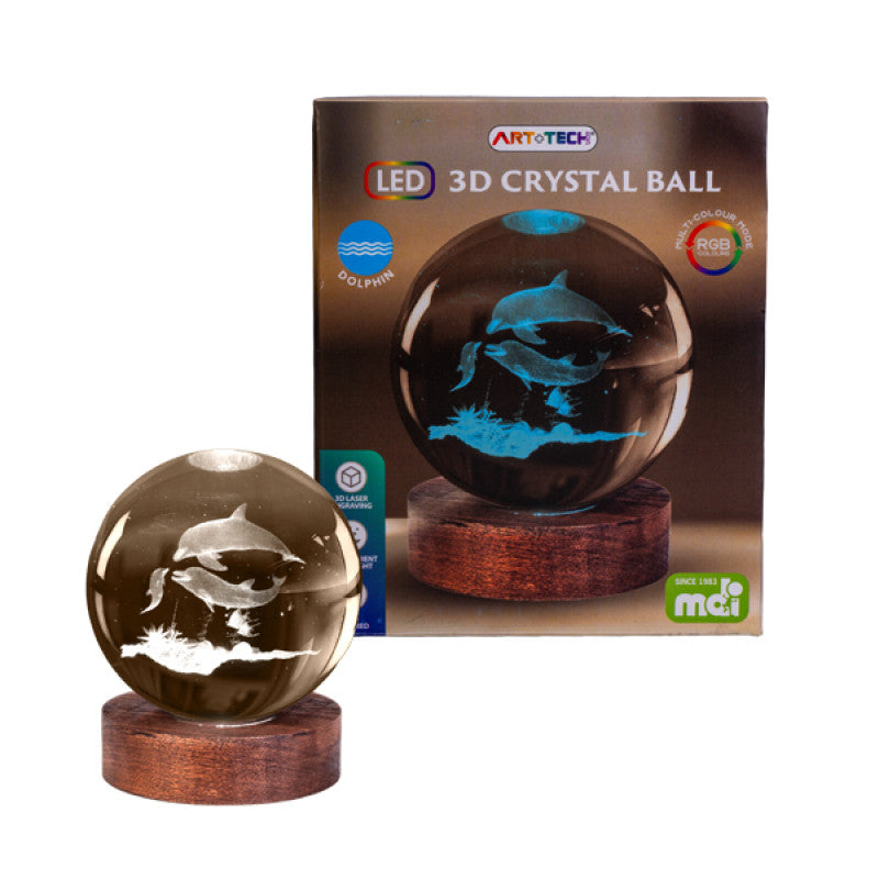 Dolphin 3D Crystal Ball Lamp