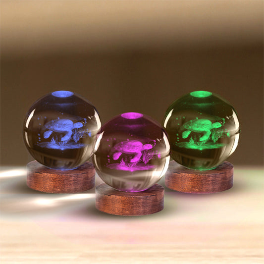 Turtle 3D Crystal Ball Lamp