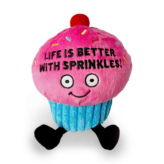 "Life is Better With Sprinkles" Plush Cupcake