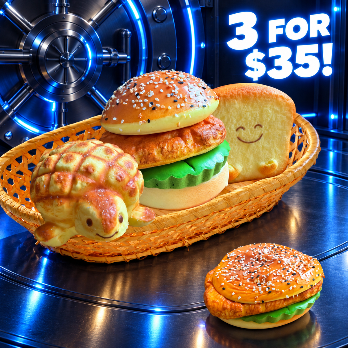 The Bread Basket Bundle ~ 3 Pack Slow rising scented bread squishies