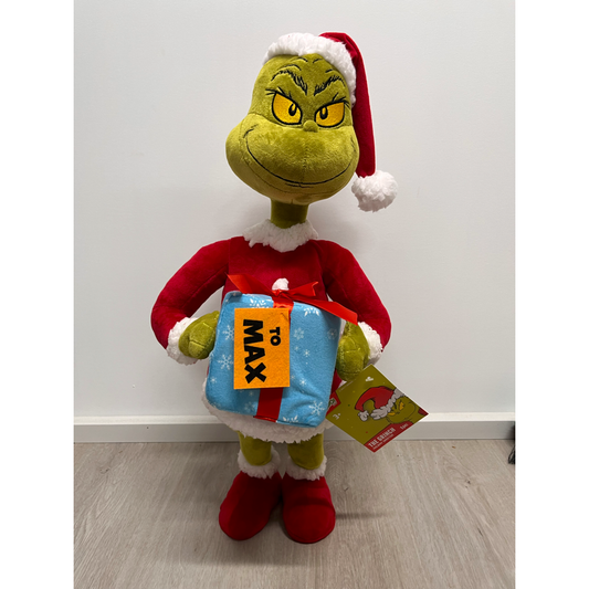 Dr Seuss Door greeter GRINCH with gift