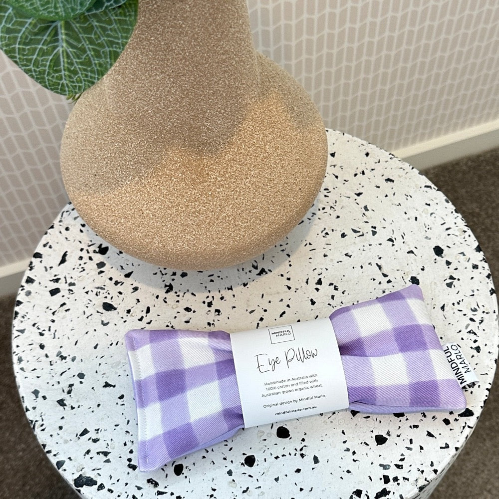 EYE PILLOW - VIOLET GINGHAM ~ Caring For Carers