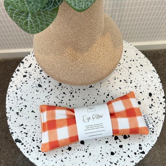 EYE PILLOW - TANGERINE GINGHAM ~ Caring For Carers