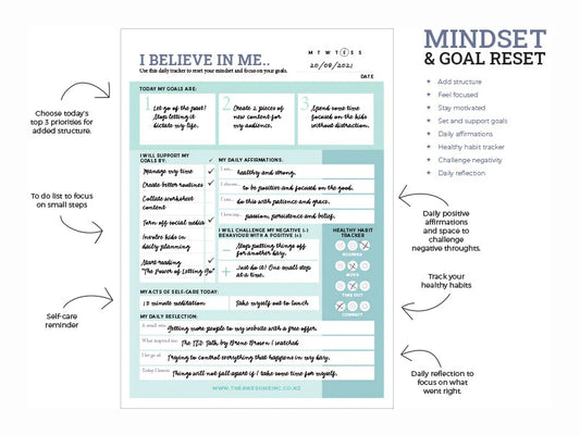 Mindset Reset - I Believe In ME Notepad
