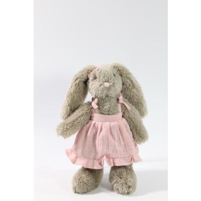 30cm Brown Bunny Pink Dress