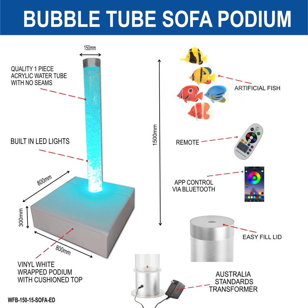 150cm Sensory Bubble Tube with Sofa Podium