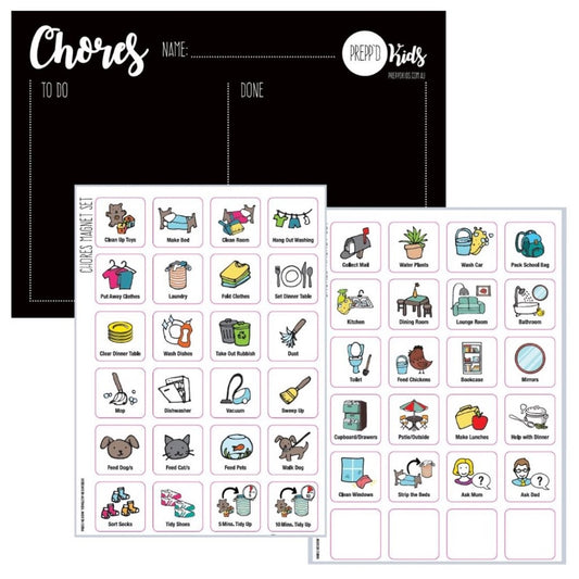 Magnetic Chore Chart Set (A4)