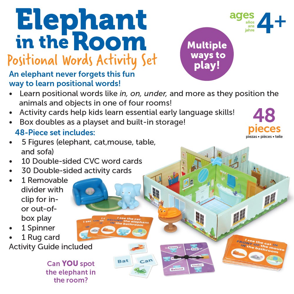 Elephant In The Room ~ Positional Word Activity