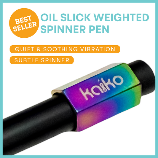 OIL SLICK Weighted Spinner Pen with 4 refills - Ultimate Desk Tool