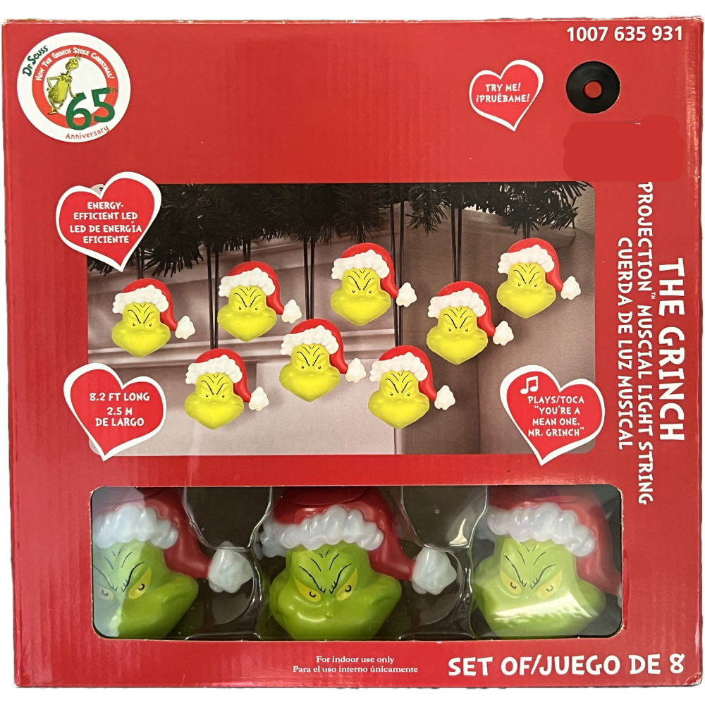 Light Up Musical GRINCH String Lights