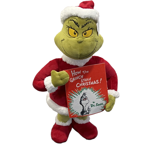 Holiday Greeter GRINCH with Book ~ 47cm tall