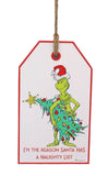 DOOR HANGER SIGN SANTA NAUGHTY LIST
