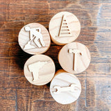 Wooden Tools Dough Stamps