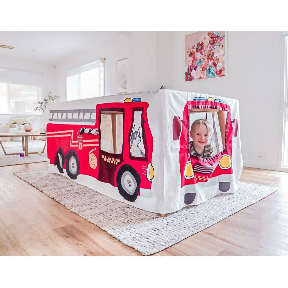 Fire Truck and Station Table Tent